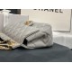 Fake Grained Calfskin Flap Bag AS2438 Gray Replica