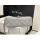 Fake Grained Calfskin Flap Bag AS2438 Gray Replica