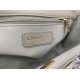 Fake Grained Calfskin Flap Bag AS2438 Gray Replica