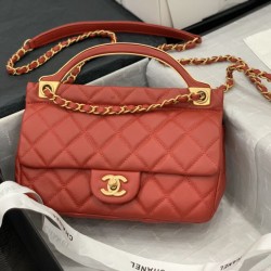 Replica Grained Calfskin Flap Bag AS2438 Red