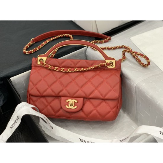 Replica Grained Calfskin Flap Bag AS2438 Red