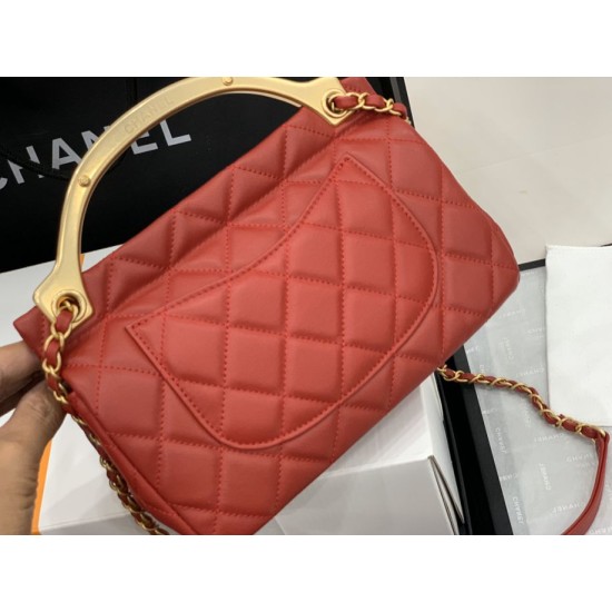Replica Grained Calfskin Flap Bag AS2438 Red