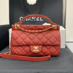 Replica Grained Calfskin Flap Bag AS2438 Red