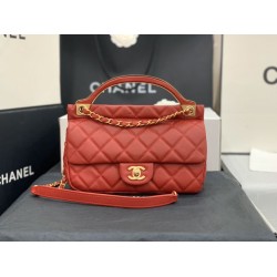 Replica Grained Calfskin Flap Bag AS2438 Red