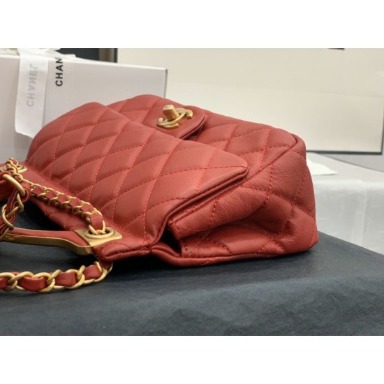 Replica Grained Calfskin Flap Bag AS2438 Red
