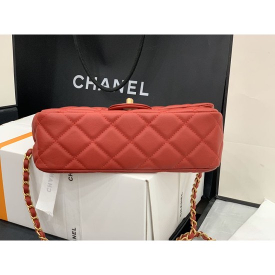 Replica Grained Calfskin Flap Bag AS2438 Red