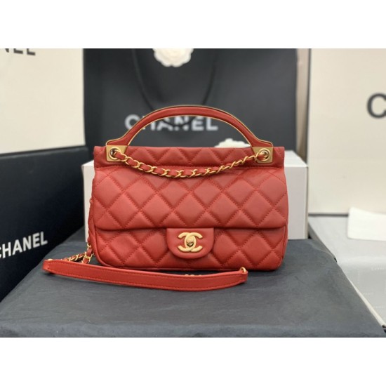 Replica Grained Calfskin Flap Bag AS2438 Red
