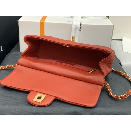 Replica Grained Calfskin Flap Bag AS2438 Red