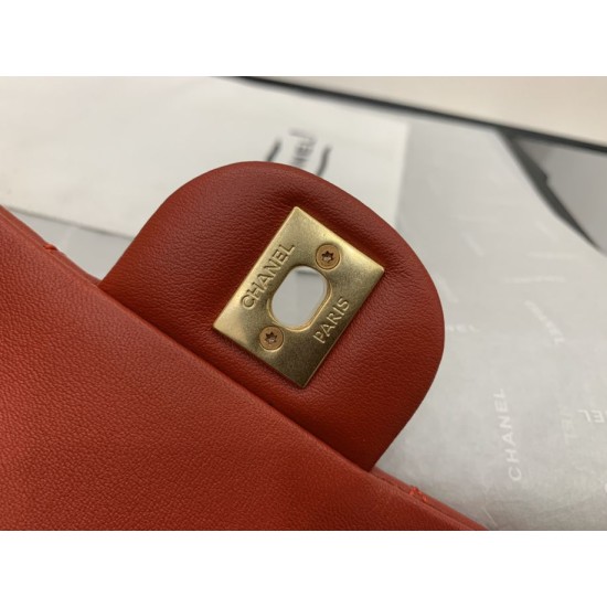 Replica Grained Calfskin Flap Bag AS2438 Red