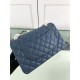 Fake Large Classic Handbag Grained Calfskin &amp; Gold-Tone Metal A56800 Blue Replica