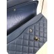 Fake Large Classic Handbag Grained Calfskin &amp; Gold-Tone Metal A56800 Blue Replica