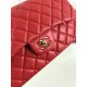 Fake Large Classic Handbag Grained Calfskin &amp; Gold-Tone Metal A56800 Red Replica