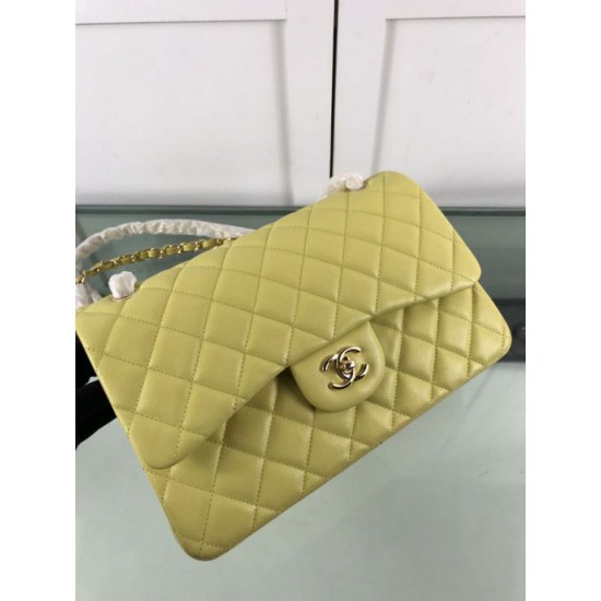 Replica Large Classic Handbag Grained Calfskin &amp; Gold-Tone Metal A56800 Yellow