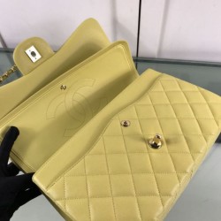 Replica Large Classic Handbag Grained Calfskin &amp; Gold-Tone Metal A56800 Yellow