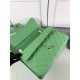 Fake Large Classic Handbag Grained Calfskin &amp; Gold-Tone Metal A56800 Green Replica