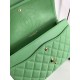 Fake Large Classic Handbag Grained Calfskin &amp; Gold-Tone Metal A56800 Green Replica