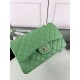 Fake Large Classic Handbag Grained Calfskin &amp; Gold-Tone Metal A56800 Green Replica