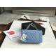 Replica Classic Flap Bag A1112 Sky Blue Silver Hardware