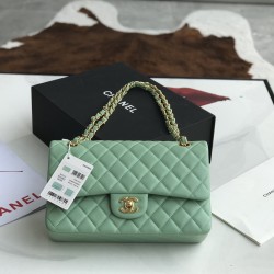 Replica Classic Flap Bag A1112 Light Green Silver Hardware