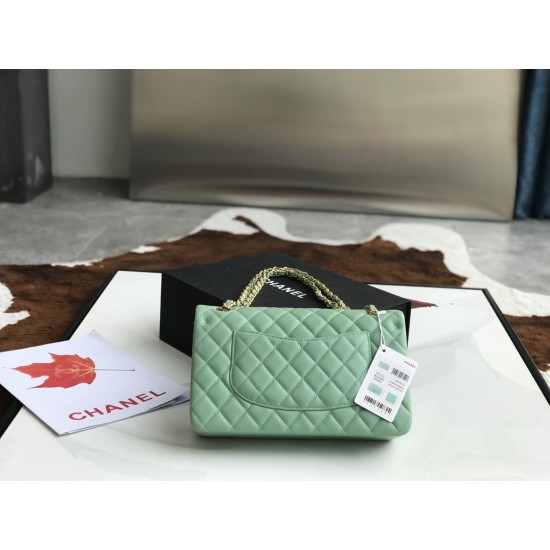 Replica Classic Flap Bag A1112 Light Green Silver Hardware