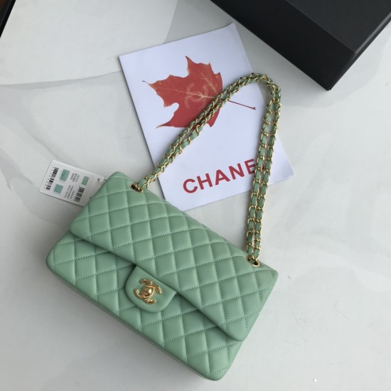 Replica Classic Flap Bag A1112 Light Green Silver Hardware