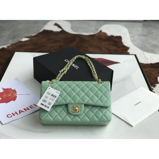 Replica Classic Flap Bag A1112 Light Green Silver Hardware