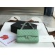 Replica Classic Grained Calfskin Flap Bag A1112 Light Green