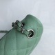 Replica Classic Grained Calfskin Flap Bag A1112 Light Green