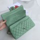 Replica Classic Grained Calfskin Flap Bag A1112 Light Green