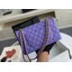 Replica Classic Grained Calfskin Flap Bag A1112 Purple