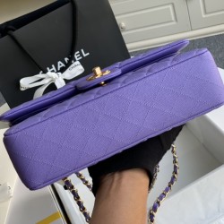 Replica Classic Grained Calfskin Flap Bag A1112 Purple