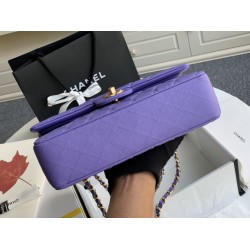 Replica Classic Grained Calfskin Flap Bag A1112 Purple