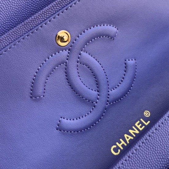 Replica Classic Grained Calfskin Flap Bag A1112 Purple