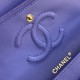 Replica Classic Grained Calfskin Flap Bag A1112 Purple