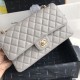 Replica Classic Grained Calfskin Flap Bag A1112 Gray