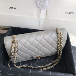 Replica Classic Grained Calfskin Flap Bag A1112 Gray