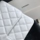 Replica Classic Grained Calfskin Flap Bag A1112 White