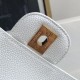 Replica Classic Grained Calfskin Flap Bag A1112 White