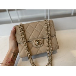 Fake Calfskin Mini Sqaure Flap Bag AS2468 Apricot Replica