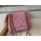Replica Calfskin Mini Sqaure Flap Bag AS2468 Pink