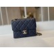 Replica Calfskin Mini Sqaure Flap Bag AS2468 Blue