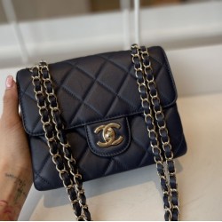Replica Calfskin Mini Sqaure Flap Bag AS2468 Blue