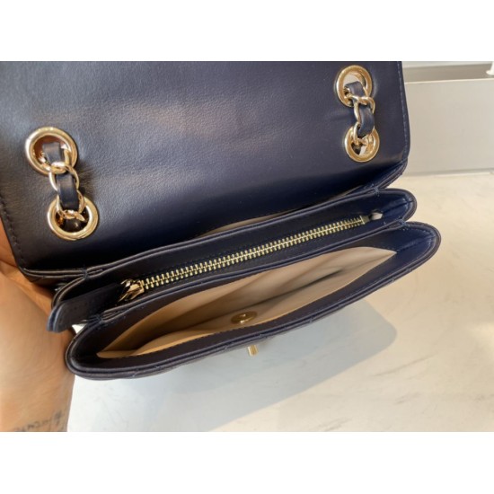 Replica Calfskin Mini Sqaure Flap Bag AS2468 Blue