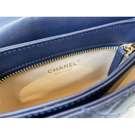 Replica Calfskin Mini Sqaure Flap Bag AS2468 Blue