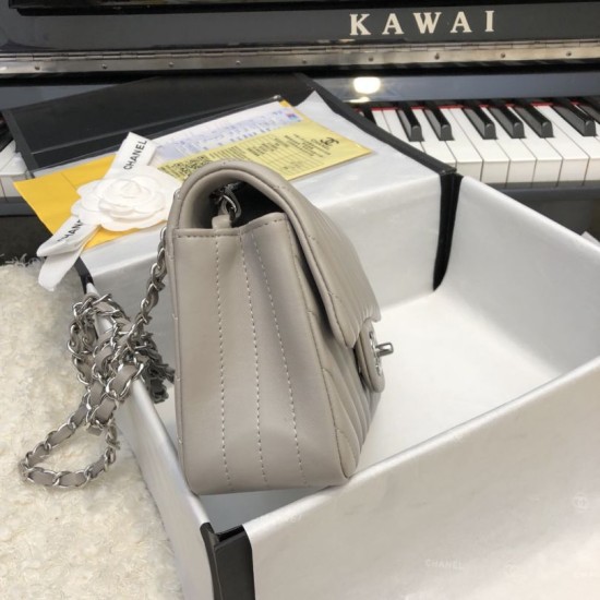 Replica Classic Flap Bag A1116 Gray Silver Hardware