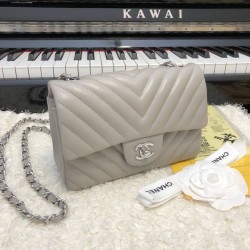 Replica Classic Flap Bag A1116 Gray Silver Hardware