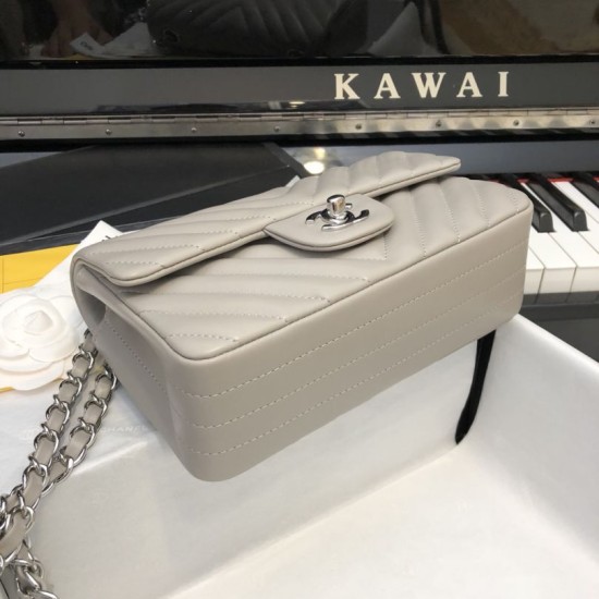 Replica Classic Flap Bag A1116 Gray Silver Hardware
