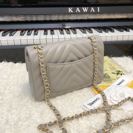 Replica Classic Flap Bag A1117 Gray Gold Hardware