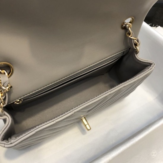 Replica Classic Flap Bag A1117 Gray Gold Hardware