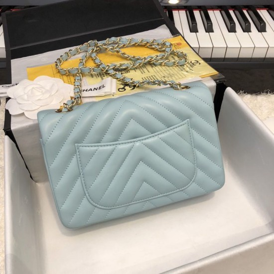 Replica Classic Flap Bag A1116 Light Blue